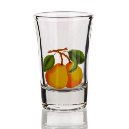 Pohárkészlet pálinkás, körte dekor 6db-osTorino