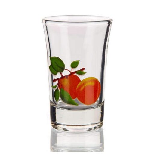 Pohárkészlet pálinkás, barack dekor 6db-os Torino