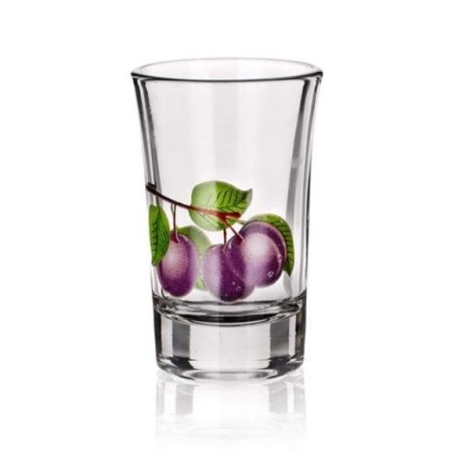 Pohárkészlet pálinkás, szilva dekor 6db-os Value