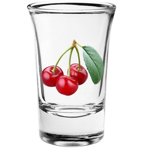 Pohárkészlet pálinkás, meggy dekor 6db-os Torino