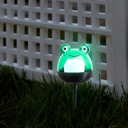 LED-es szolár lámpa, béka