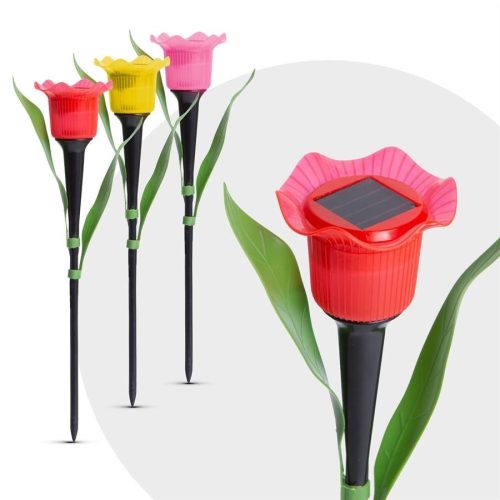 LED-es szolár lámpa, tulipán 30cm Nr.11750