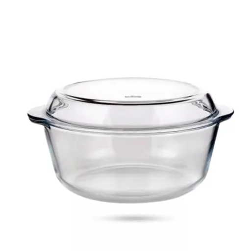 Hőálló üveg sütőtál+tető kerek 2,175l