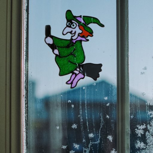 Halloween zselés ablakmatrica, boszorkány 58107B