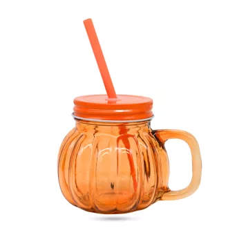Bögre szívószállal, tök forma 350ml 59054