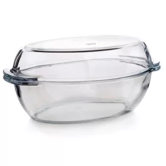 Hőálló üveg sütőtál+tető  ovális 3,7l VP1076 (Terméktörzsből)