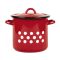 Zom. fazék fedővel piros-pöttyös átm.28cm 15l 2+39/28/pp
