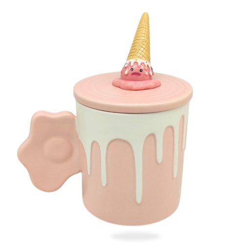 Bögre kerámia + tető + kiskanál fagyis 350ml LU-16