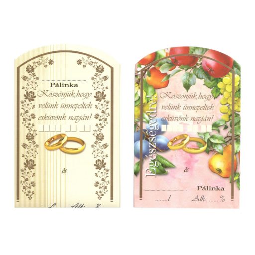 Pálinka címke 10 db/cs Esküvő