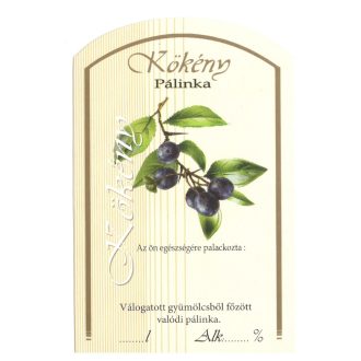 xPálinka címke 10 db/cs kökény