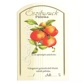 Pálinka címke 10 db/cs őszibarack (Terméktörzsből)