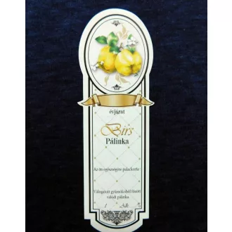 Pálinka címke keskeny 10 db/cs birs (Terméktörzsből)