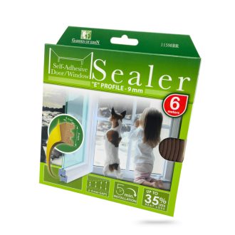 Önt. nyílászáró szigetelő E profil barna 6m