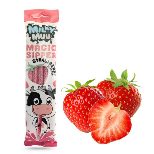 Milky Muu szívószál epres 30g
