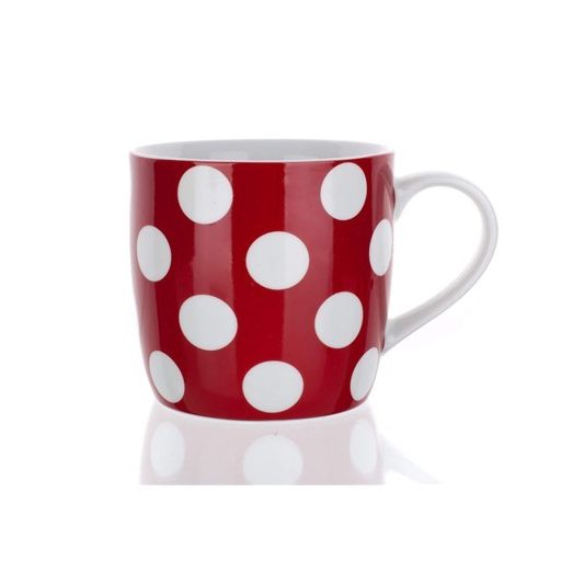 Bögre kerámia bordó pöttyös 310ml