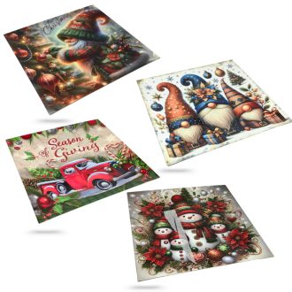 Kar. Tálca műa. szögletes, vegyes dekor 30x30cm