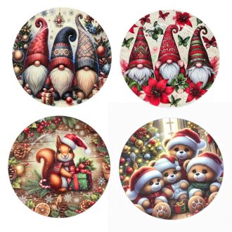 Kar. Tálca műa. kerek, vegyes dekor 33cm