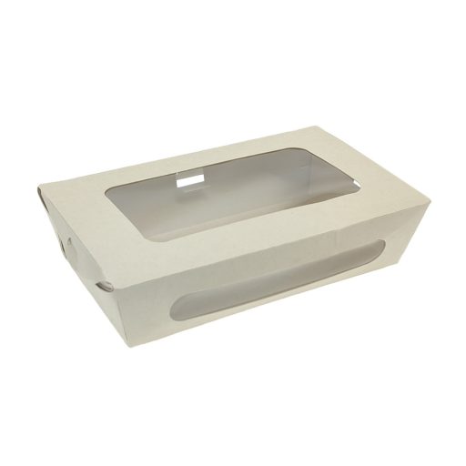 Eld.Egybefedeles bambusz doboz PLA ablakkal 950ml 20x12x5cm 50db/cs 19616