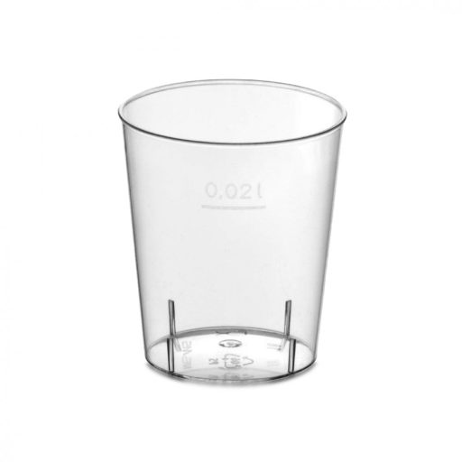 Eld.Röviditalos pohár víztiszta PS 2cl 50db/cs 73102