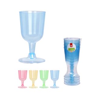Party boros pohár műa. színes 160ml 4db/cs