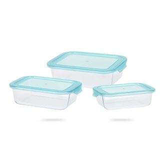   Tárolódoboz üveg szögl. műa. tetővel 3-as szett CD0000040