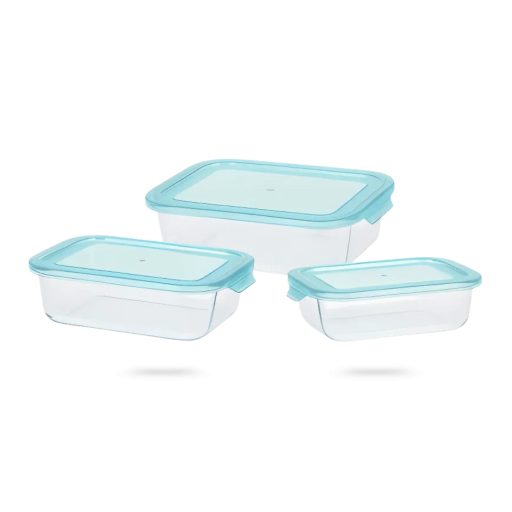 Tárolódoboz üveg szögl. műa. tetővel 3-as szett CD0000040