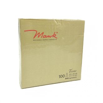   Eld. Szalvéta textilhatású Mank 3rét.arany 100db/cs 33X33cm