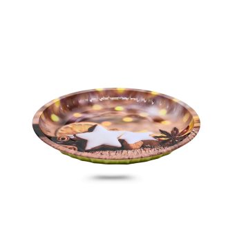 xKarácsonyi tányér, fém 26,5cm 724458