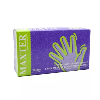 Egyszer hasz.kesztyű Maxter Latex 5,5gr. M. 100db/cs. FIX ÁR!!! (Terméktörzsből)