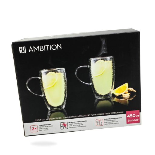 Pohárkészlet kávés, duplafalú, Ambition 2db-os 450ml 96921