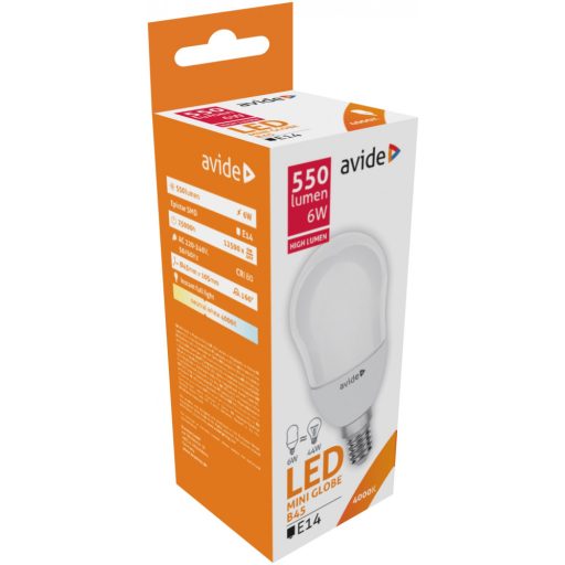 xAvide Led Globe Mini E14 6W B45 4000K