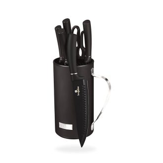 Késkészlet 7 részes, állvánnyal Black Silver BH-2480N