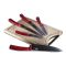 Késkészlet 6 részes Bambusz vágódeszkával Metallic Line Burgundy edition BH-2552AN