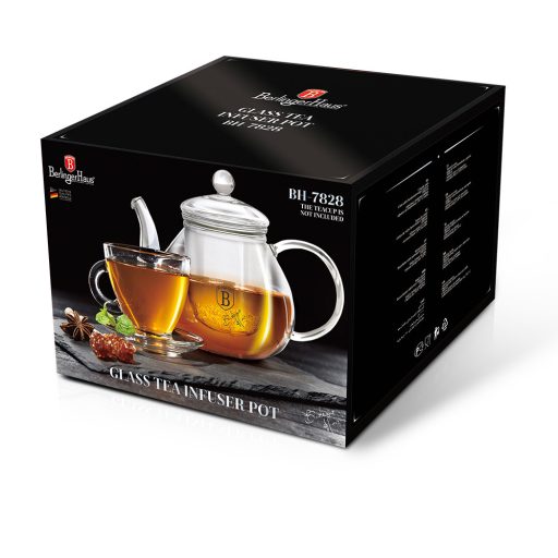 Teáskancsó szűrővel Black Silver 950ml BH-7804