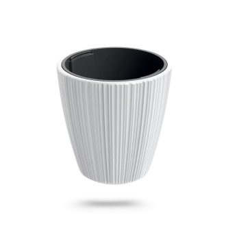 Virágcserép Oro alacsony fehér 35cm