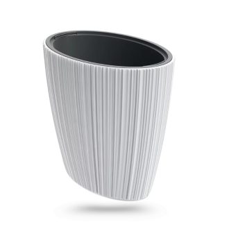 Virágcserép Oro ovális magas fehér 60cm