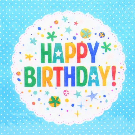 Szalvéta Happy Birthday 33X33cm 20lap