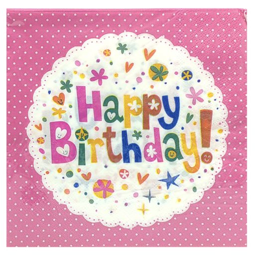 Szalvéta Happy Birthday 33X33cm 20lap