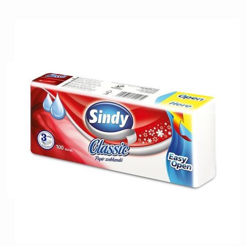 Sindy Classic háromrétegű papír zsebkendő 100 db/csomag