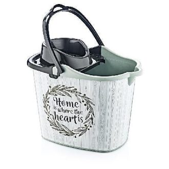 Felmosóvödör gurulós, 14l+csavaró, Home M83066 (Terméktörzsből)