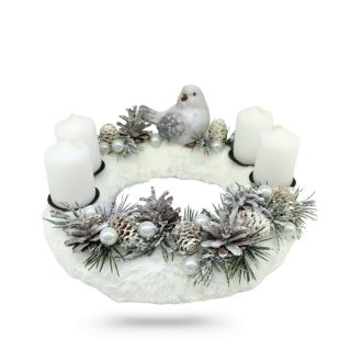 Kar. adventi koszorú madárral kar384